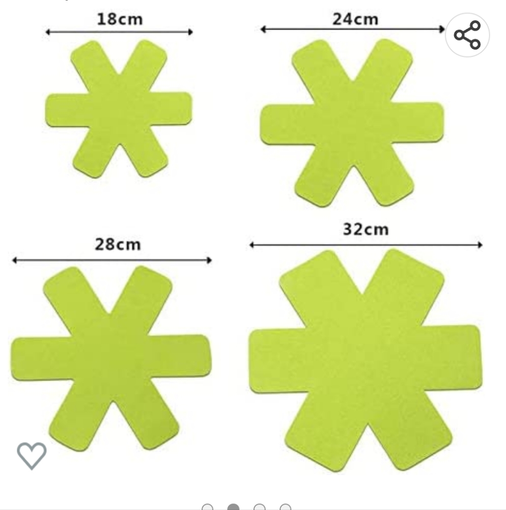 Felt Pot Protectors Cookware Dividers Set of 4 Green NEW 4 Sizes - Picture 2 of 8